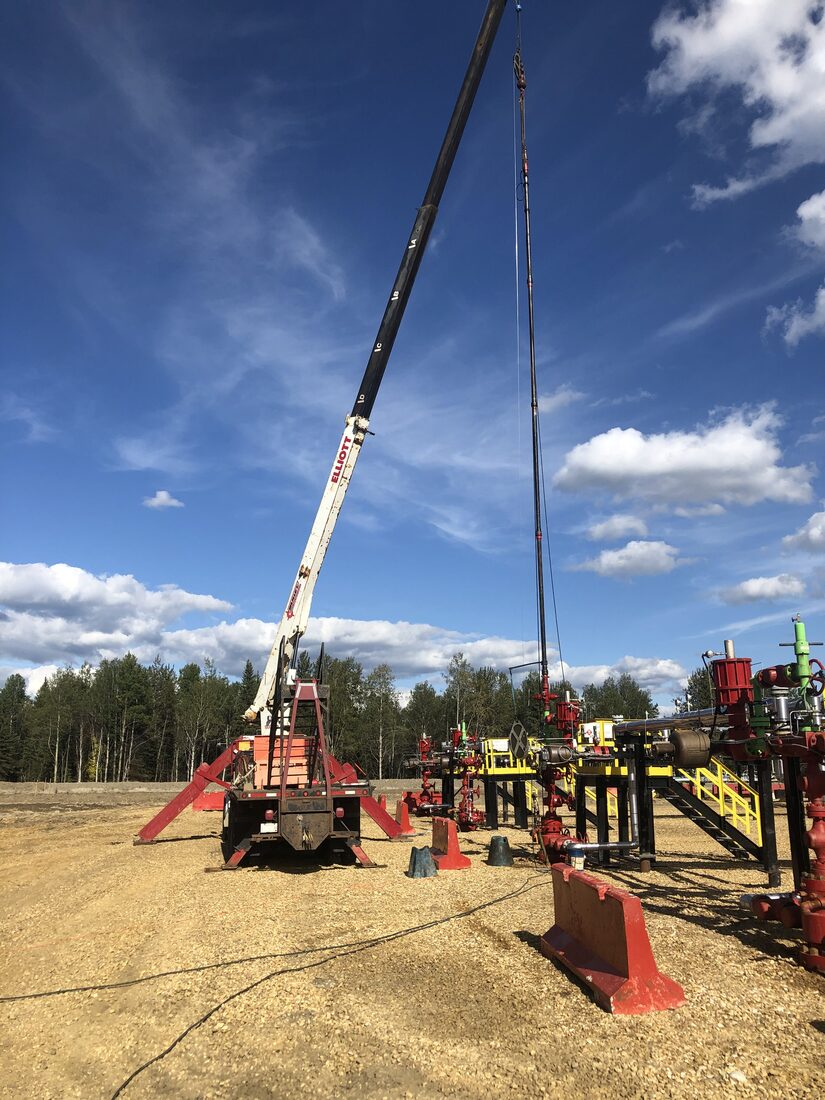 Oilfield equipment staged on location